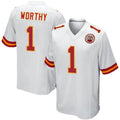 Custom #1 White KC Football Shirt Top