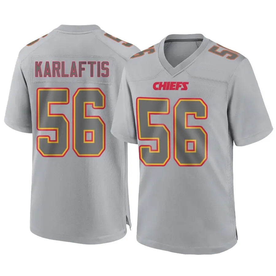 Custom #56 Gray KC Football Shirt Top