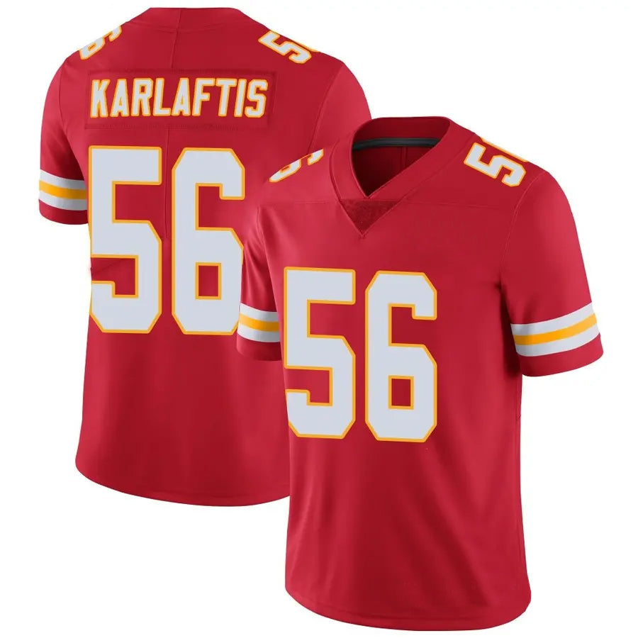 Custom #56 Red KC Football Shirt Top