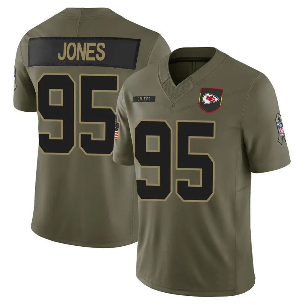 Custom #95 Olive KC Football Shirt Top