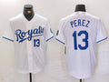 KC.Royals #13 Salvador Perez Player White Cool Base Stitched Baseball Jerseys