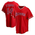Custom #14 Red LAA Baseball Shirt Top