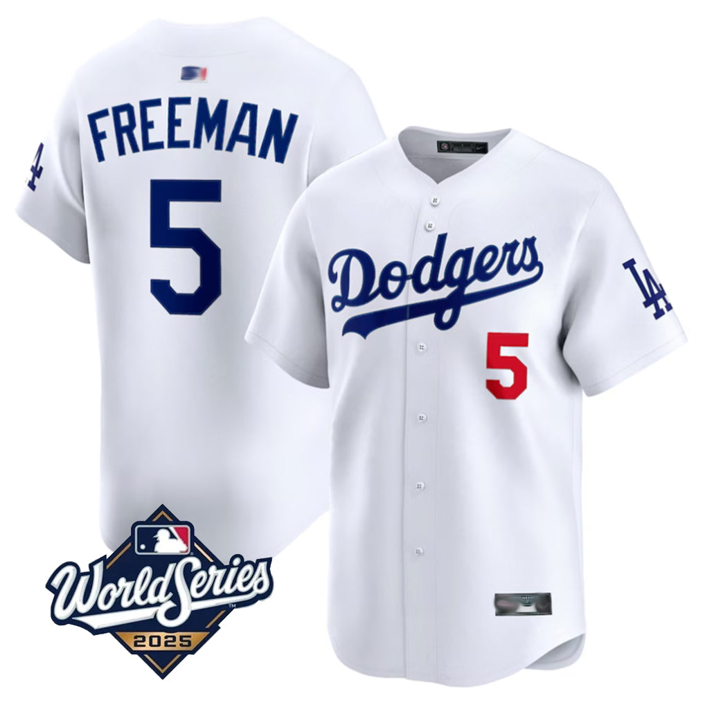 Custom #5 White 2025 LAD Baseball Shirt Top