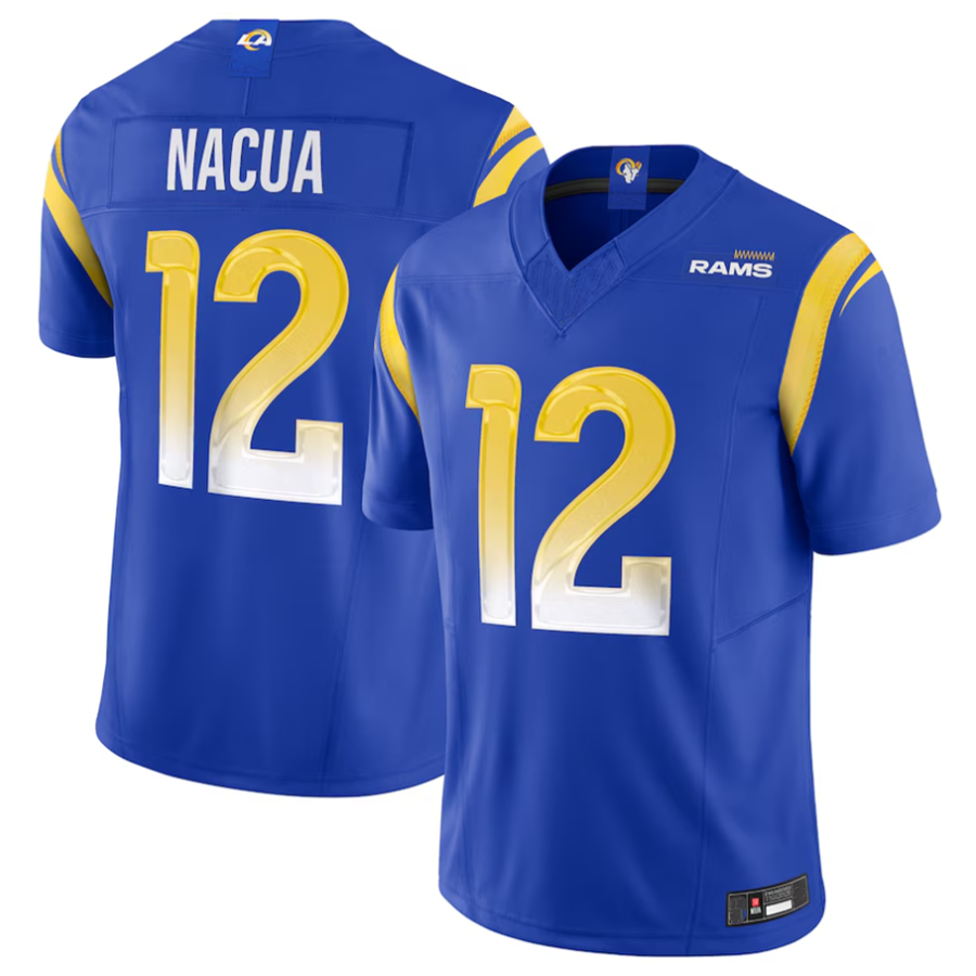 LA.Rams #12 Puka Nacua Royal Vapor F.U.S.E. Limited Player Football Jerseys