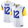Custom #12 White LAR Football Shirt Top