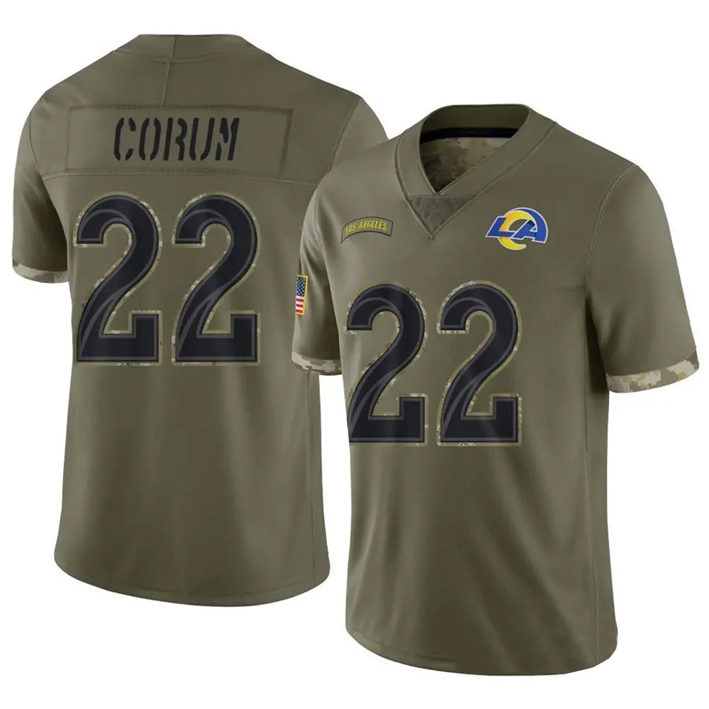 Custom #22 Olive LAR Football Shirt Top