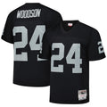 LV.Raiders #24 Charles Woodson Player Mitchell & Ness Black Legacy Replica Football Jerseys