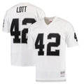LV.Raiders #42 Ronnie Lott Player Mitchell & Ness White Legacy Replica Football Jerseys