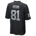 LV.Raiders #81 Tim Brown Player Black Home Game Football Jerseys