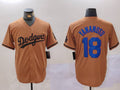LA.Dodgers #18 Yoshinobu Yamamoto Player Game Jersey Olive Cool Base Limited Stitched Baseball Jerseys