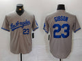 LA.Dodgers #23 Kirk Gibson Player Grey Game Jersey Stitched Baseball Jerseys