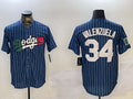 Custom #34 Blue LAD Baseball Shirt Top
