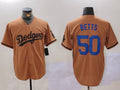 LA.Dodgers #50 Mookie Betts Olive Cool Base Limited Stitched Baseball Jerseys Player Jersey