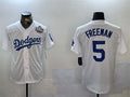 Custom #5 White LAD Baseball Shirt Top
