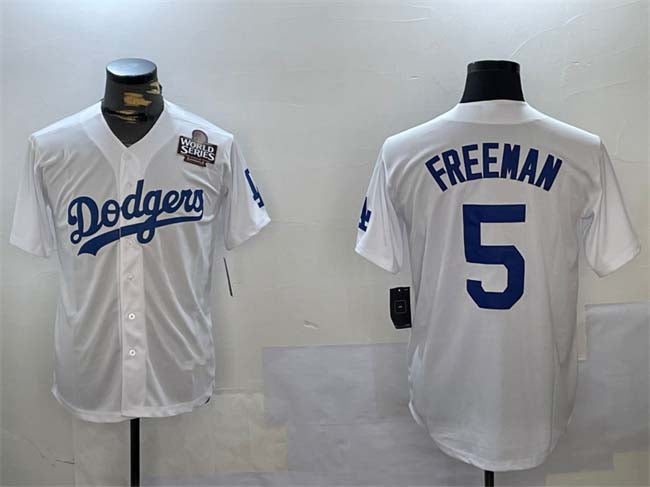 Custom #5 White LAD Baseball Shirt Top