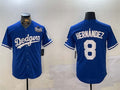 LA.Dodgers #8 Enrique Hern¡§¡éndez Royal Cool Base Stitched Baseball Jerseys Player Jersey