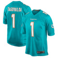 M.Dolphins #1 Tua Tagovailoa Player Aqua Home Game Football Jerseys