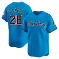 Custom #28 Blue City Connect MIA Baseball Shirt Top