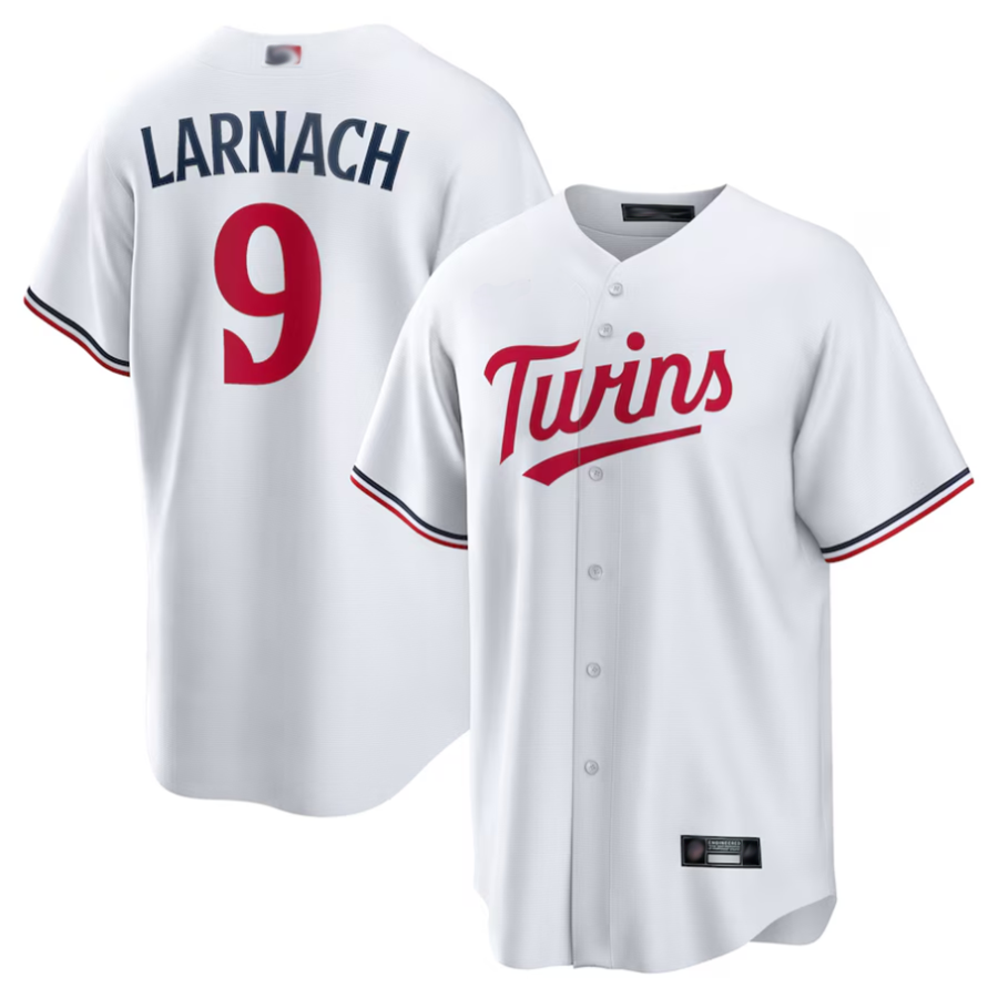 Custom #9 White MIN Baseball Shirt Top