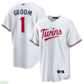 Custom #1 White MIN Baseball Shirt Top