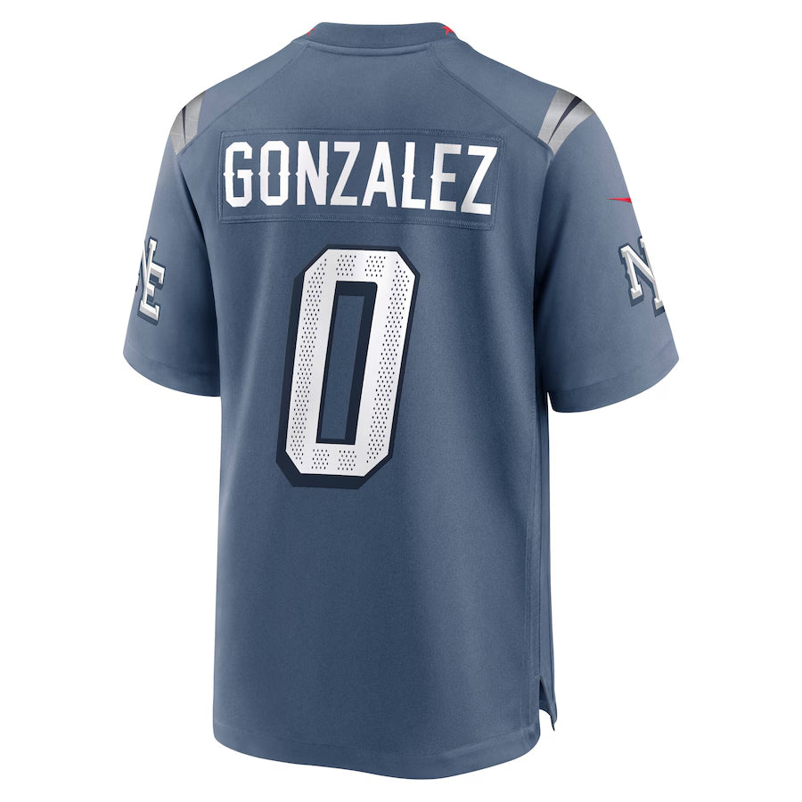 Custom #0 Blue NE Football Shirt Top