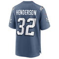 NE.Patriots #32 TreVeyon Henderson Player Storm Blue Rivalries Collection Game Foothball Jerseys