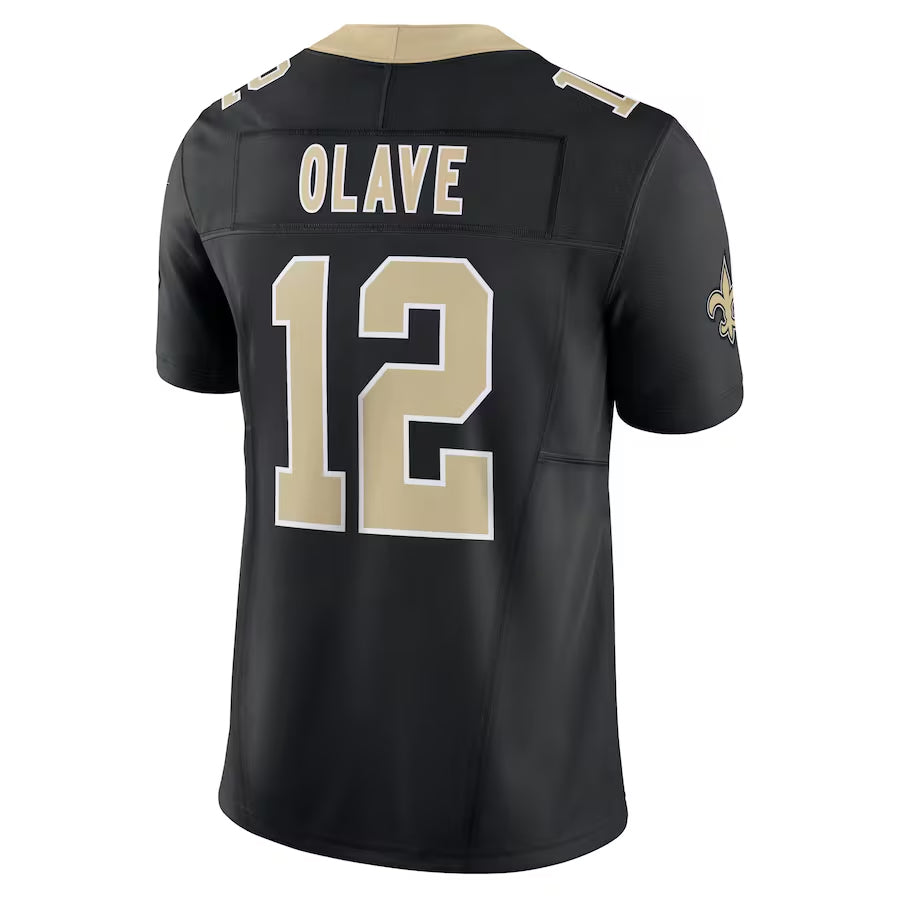 NO.Saints #12 Chris Olave Player Black Alternate Vapor F.U.S.E. Limited Football Jerseys