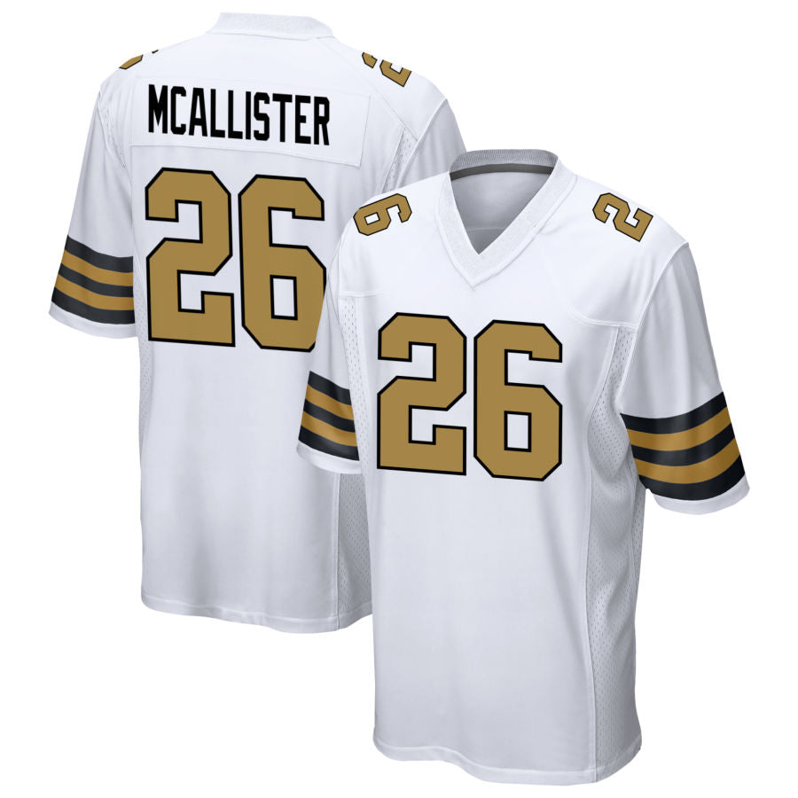Custom #26 White NO Football Shirt Top