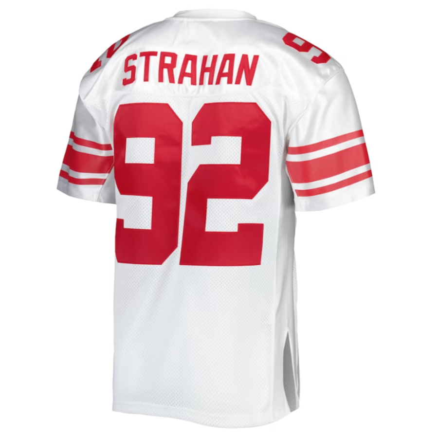 Custom #92 White Throwback NYG Football Shirt Top
