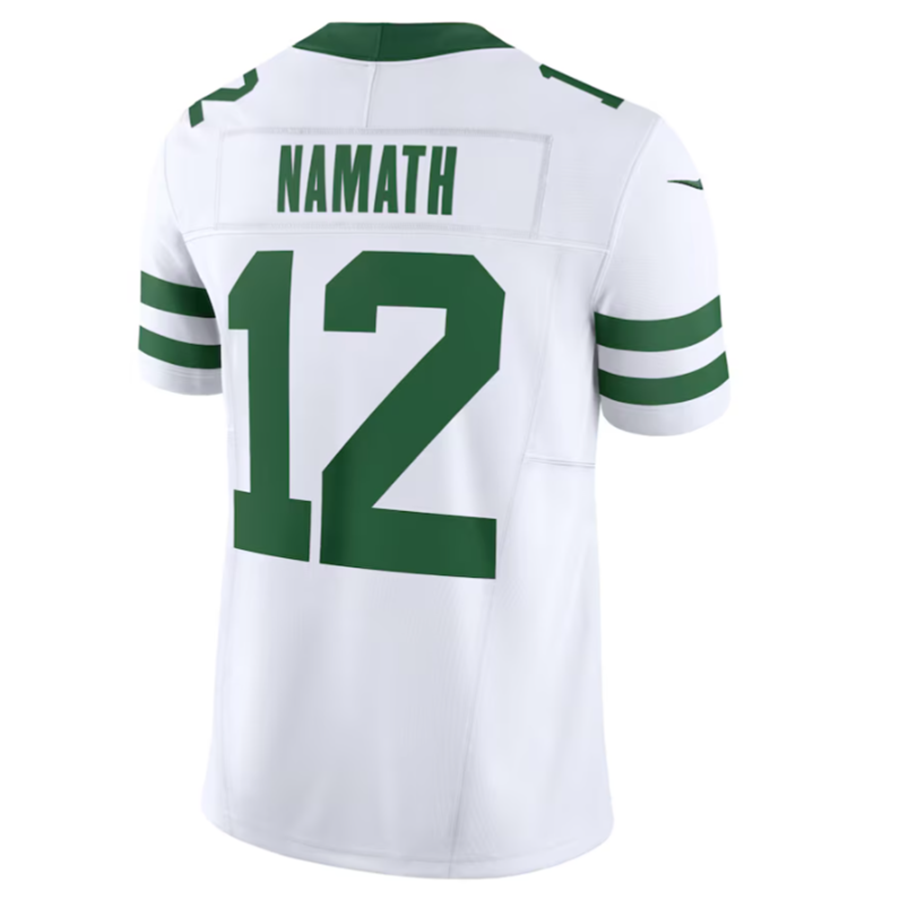 Custom #12 White NYJ Football Shirt Top