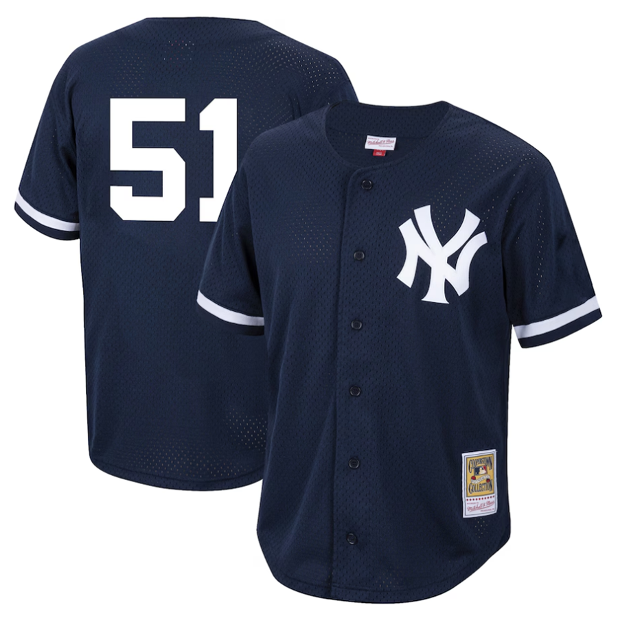 Custom #51 Navy NYY Baseball Shirt Top