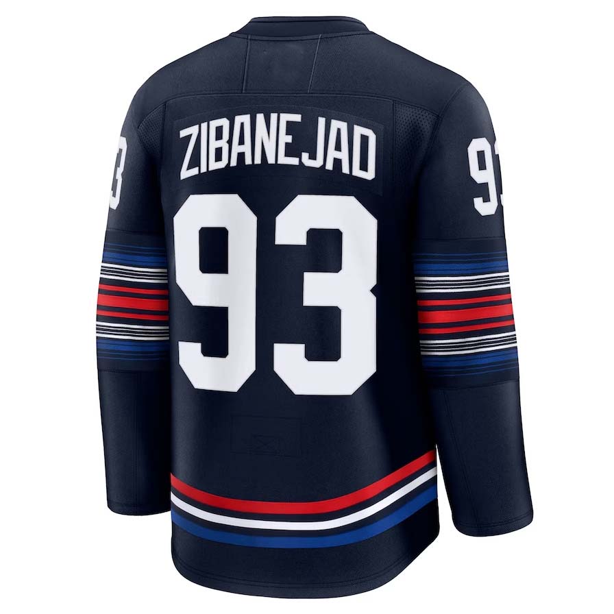 Custom #93 Navy NYR Hockey Shirt Top