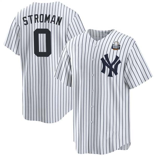 Custom #0 White NYY Baseball Shirt Top