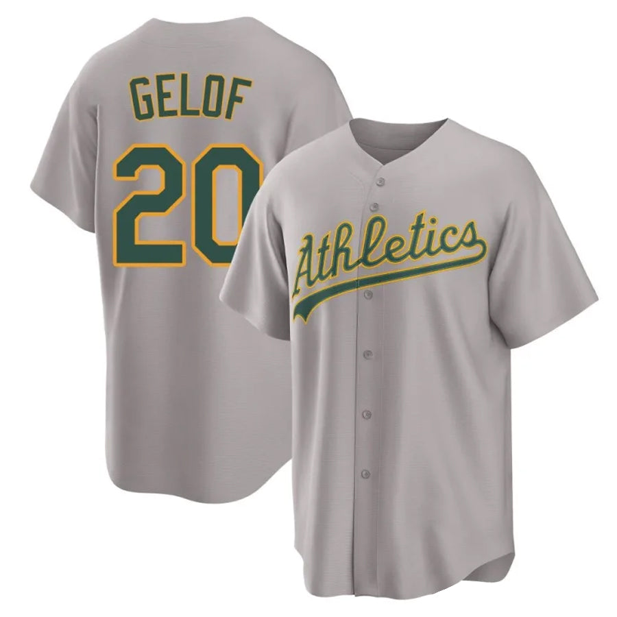 Athletics #20 Zack Gelof Player Gray Replica Game Baseball Jerseys