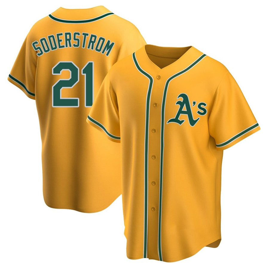 Athletics #21 Tyler Soderstrom Player Glod Replica Baseball Jerseys