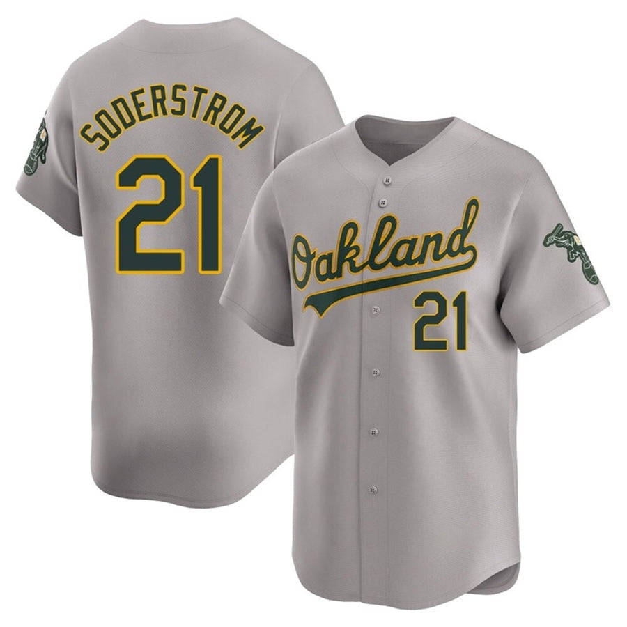Athletics #21 Tyler Soderstrom Player Grey Home Limited Baseball Jerseys
