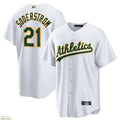 Custom #21 White OAK Baseball Shirt Top