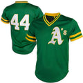 Athletics #44 Reggie Jackson Player Cooperstown Mesh Batting Practice Jersey - Green Baseball Jerseys