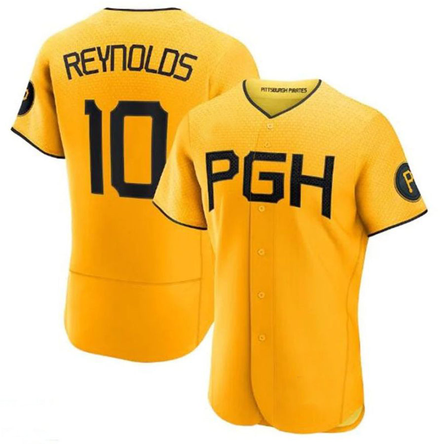 Custom #10 Gold City Connect PIT Baseball Shirt Top