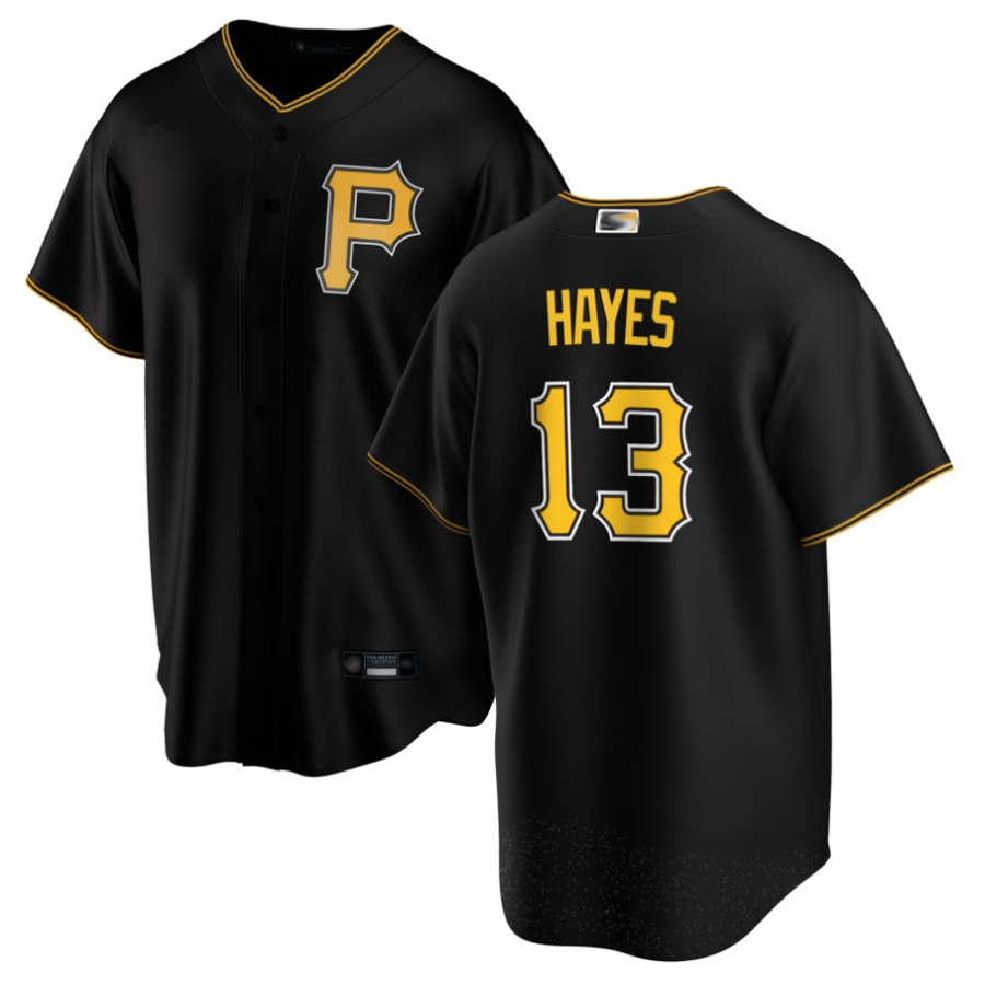 Custom #13 Black PIT Baseball Shirt Top