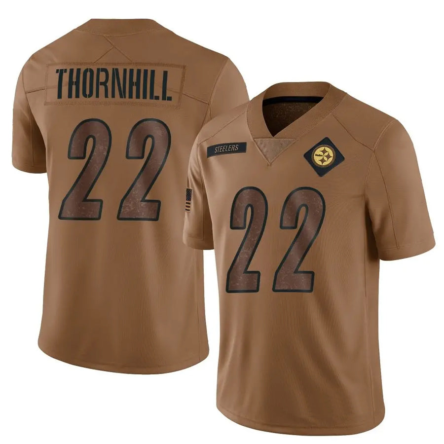 Custom #22 Brown PIT Football Shirt Top