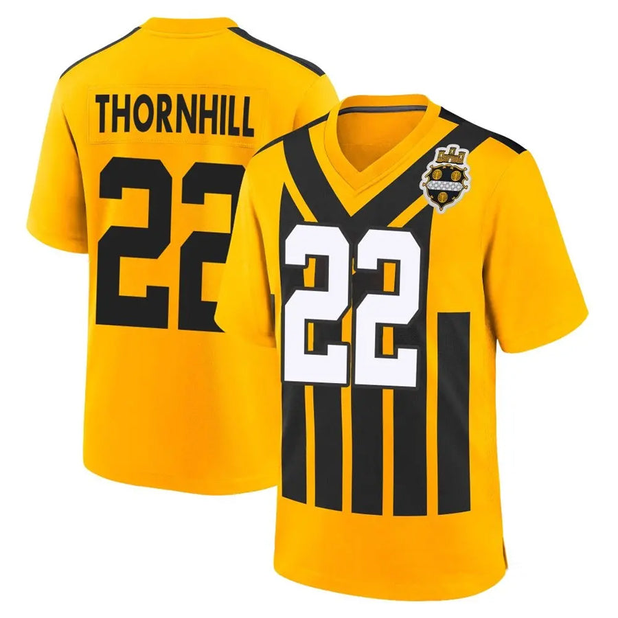 Custom #22 Gold PIT Football Shirt Top