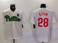 P.Phillies #28 Alec Bohm White Green Player Game Jersey Cool Base Stitched Baseball Jerseys