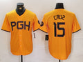 Custom #15 Gold City Connect PIT Baseball Shirt Top