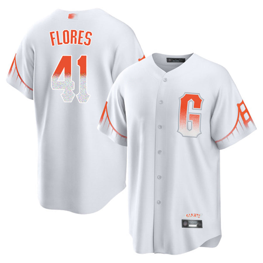 Custom #41 White City Connect SF Baseball Shirt Top
