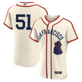 Custom #51 Cream SF Baseball Shirt Top