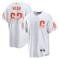 Custom #62 White City Connect SF Baseball Shirt Top