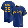 S.Mariners #25 Dylan Moore Player Royal City Connect Limited Baseball Jerseys