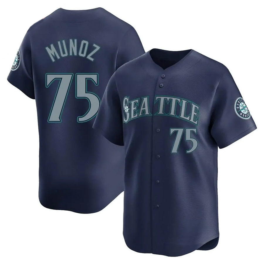 S.Mariners #75 Andres Munoz Player Navy Limited Road Baseball Jerseys