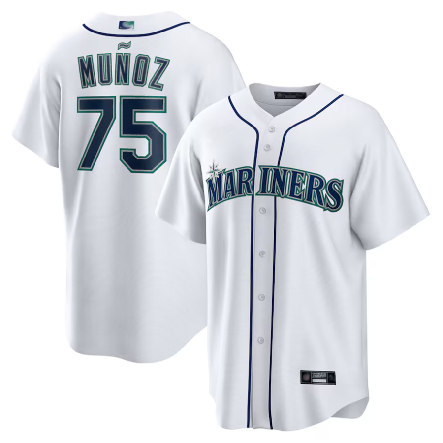Custom #75 White SEA Baseball Shirt Top